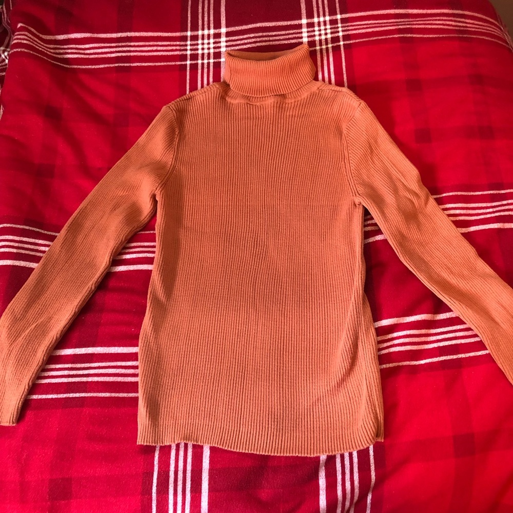 (SOLD) Women’s Long Sleeve Orange Turtleneck